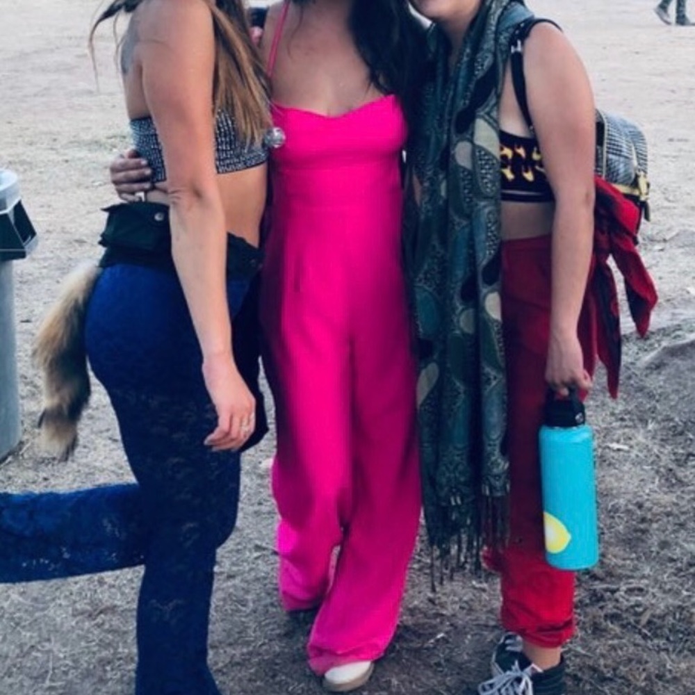 Hot pink jumpsuit